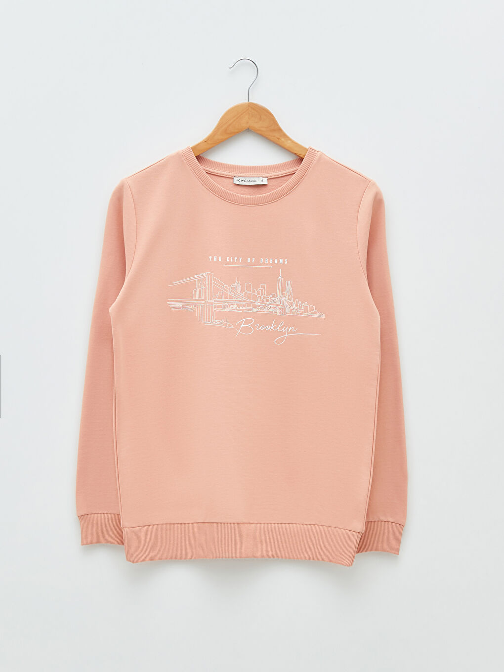 Rundhalsausschnitt Bedruckt Langarm Damen Sweatshirt-5