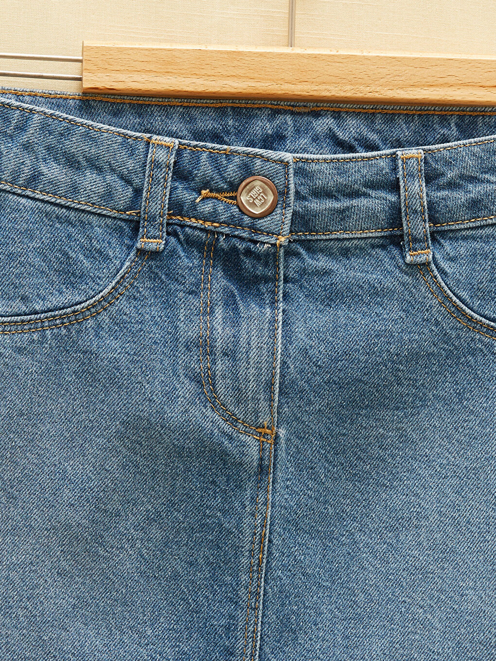 LCW Kids Basic Cotton Girl Jean Skirt -W17797Z4-H45