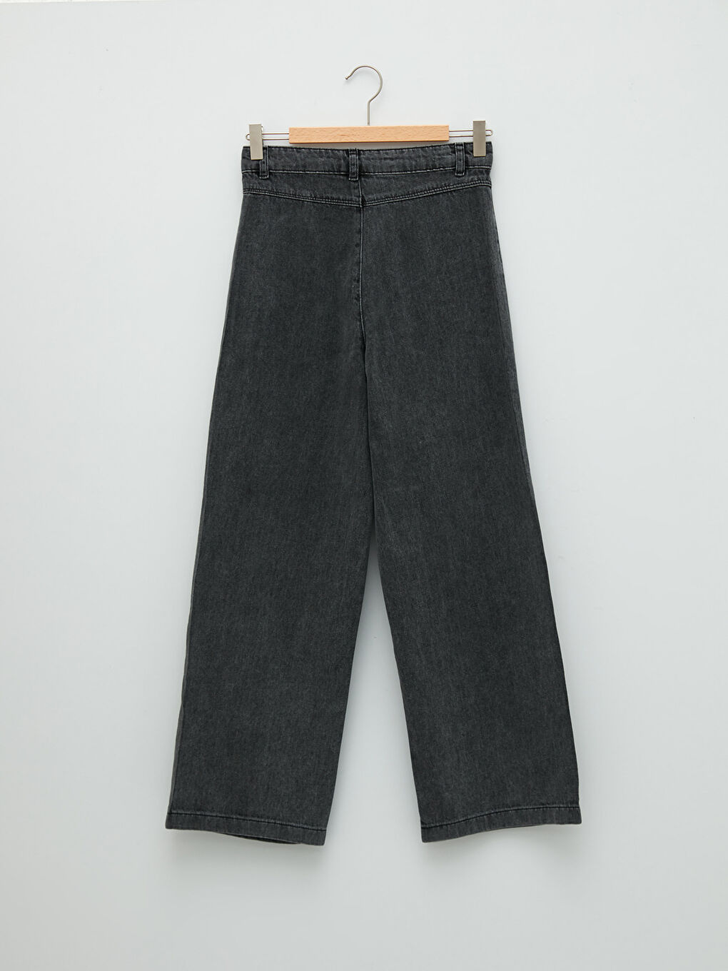 Basic Cotton Bell-Bottoms Girl Denim Trousers-1