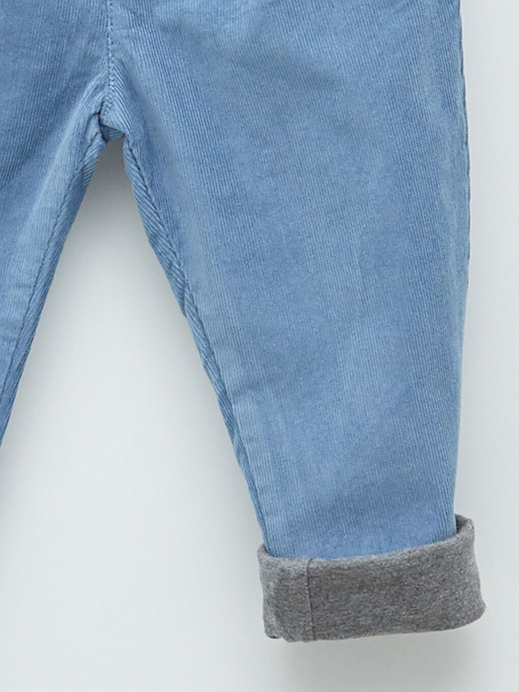 İndigo Beli Ribanalı Basic Kadife Erkek Bebek Pantolon-2