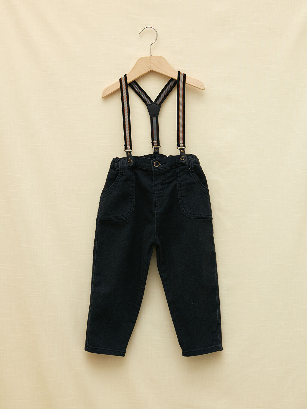 LCW baby Basic Elastic Waist Baby Boy Jeans and Suspenders 2-Piece Set -W17849Z1-M0U