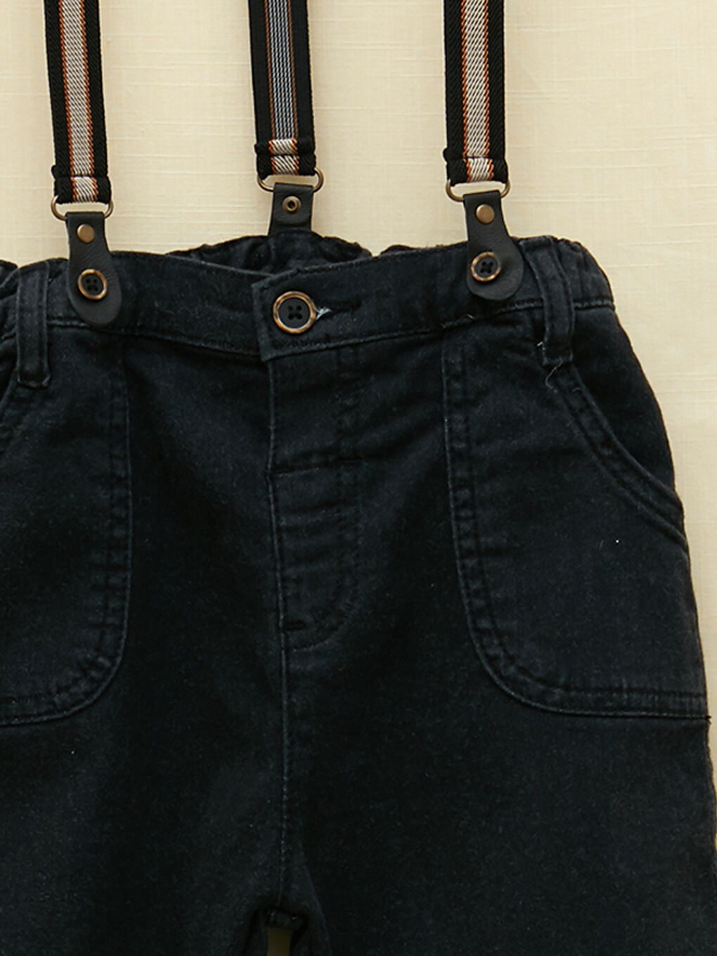 LCW baby Basic Elastic Waist Baby Boy Jeans and Suspenders 2-Piece Set -W17849Z1-M0U