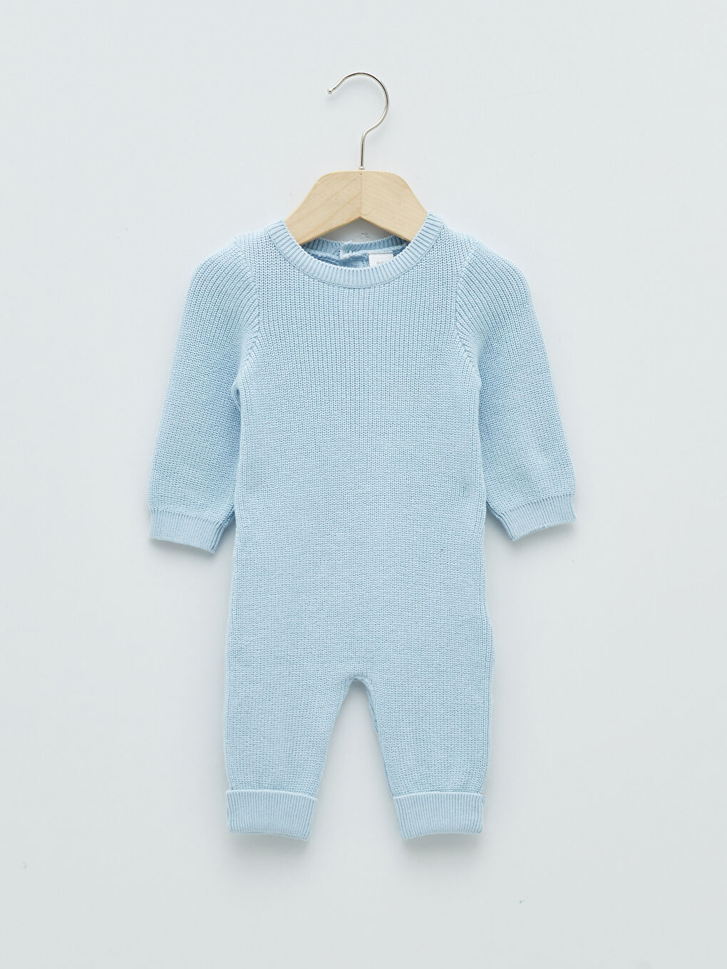 Mavi Bisiklet Yaka Uzun Kollu Basic Erkek Bebek Triko Tulum