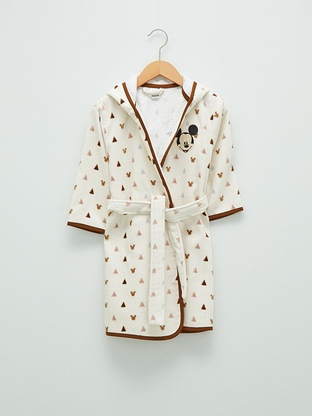 Peignoir Bébé Unisexe Imprimé Mickey Mouse à Capuche et Manches Longues