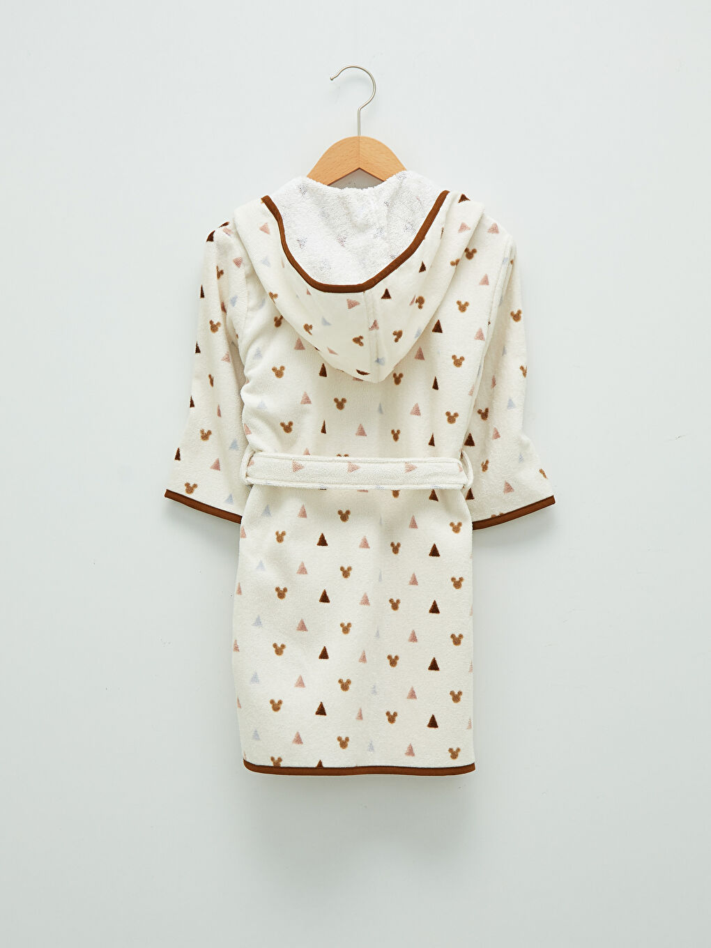 Peignoir Bébé Unisexe Imprimé Mickey Mouse à Capuche et Manches Longues-1