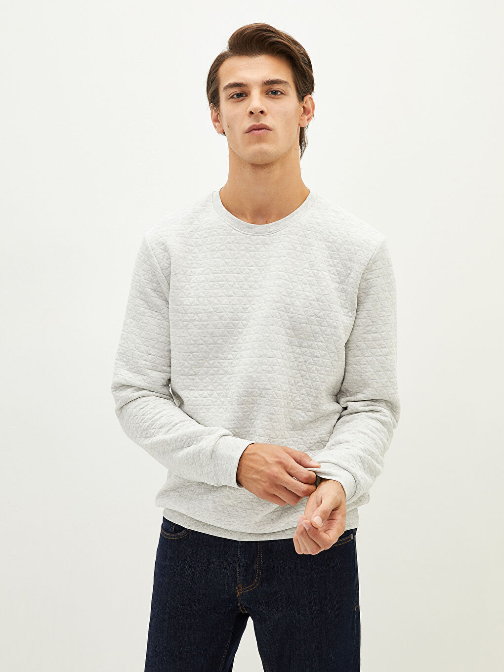 LCWAIKIKI Classic Crew Neck Long Sleeve Men's Sweatshirt -W18024Z8-LAK
