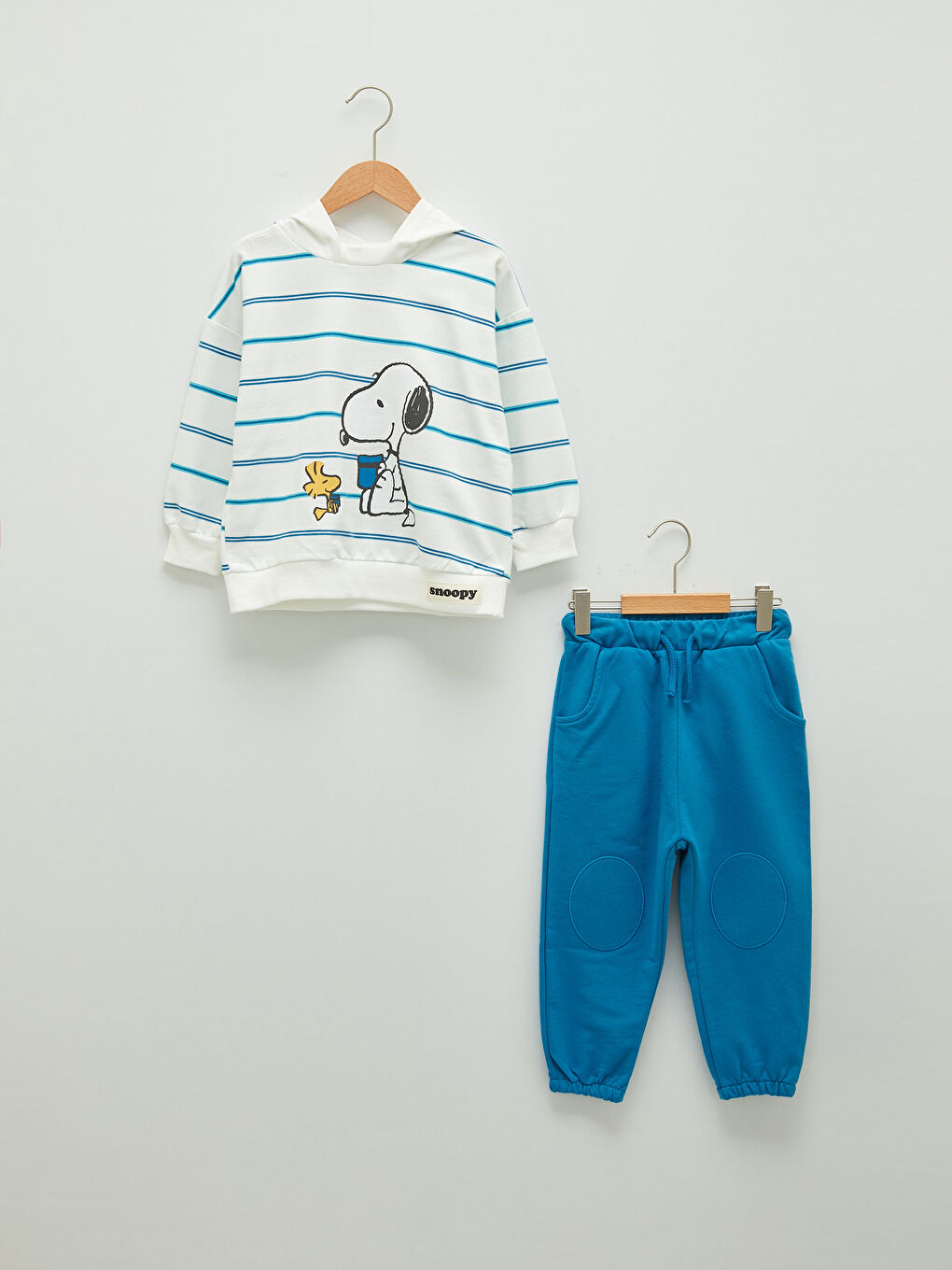 Ensemble Sweat-Shirt à Capuche et Pantalon de Survêtement Bébé Garçon Snoopy Imprimé Manches Longues 2 Pièces