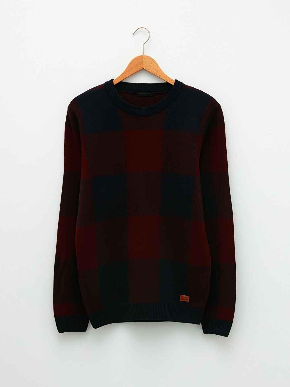 Светр чоловічий з круглим вирізом горловини, довгим рукавом, колор-блок, трикотажний-5