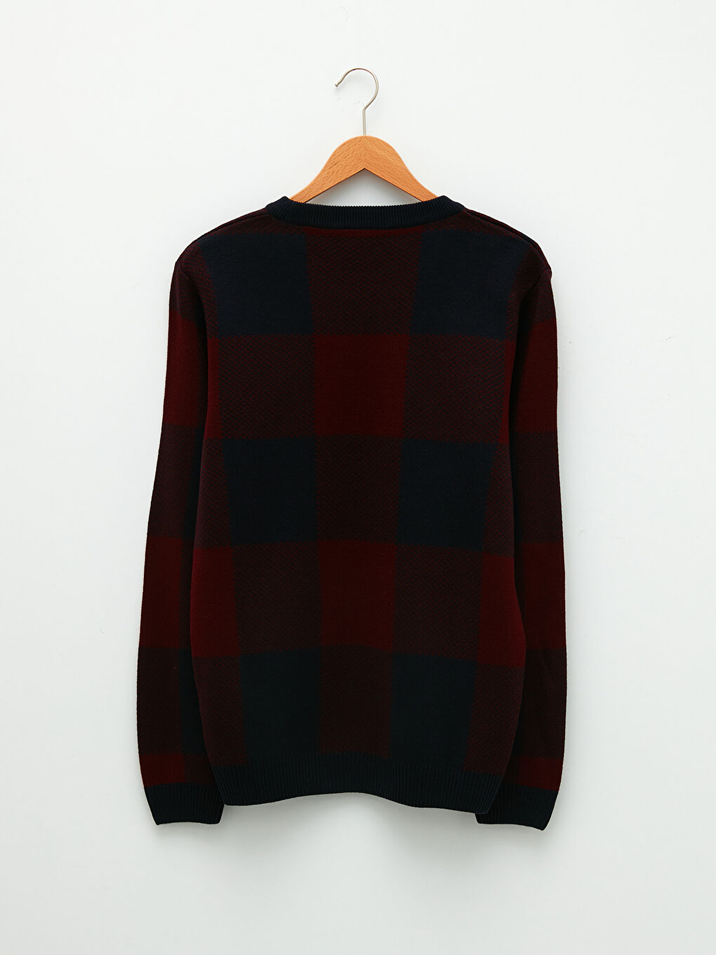 Светр чоловічий з круглим вирізом горловини, довгим рукавом, колор-блок, трикотажний-6