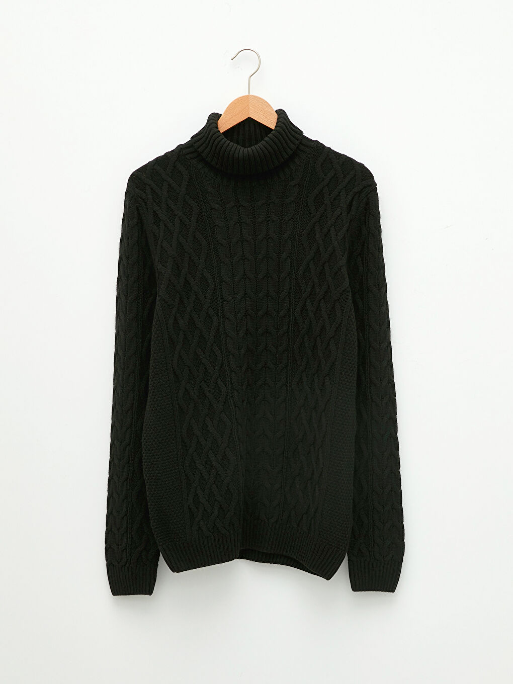Turtleneck Long Sleeve Thick Men's Tricot Sweater-5