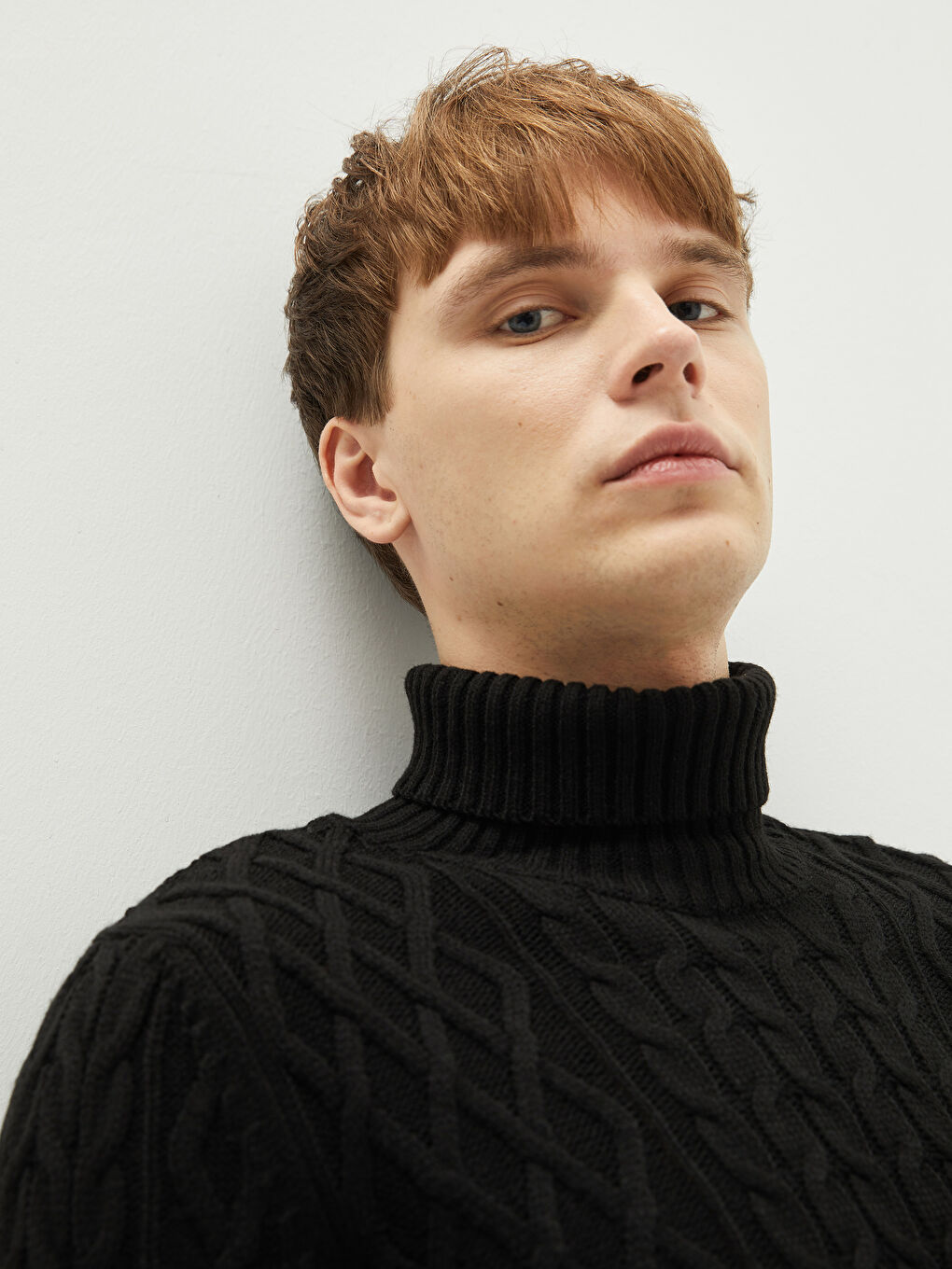 Turtleneck Long Sleeve Thick Men's Tricot Sweater-2