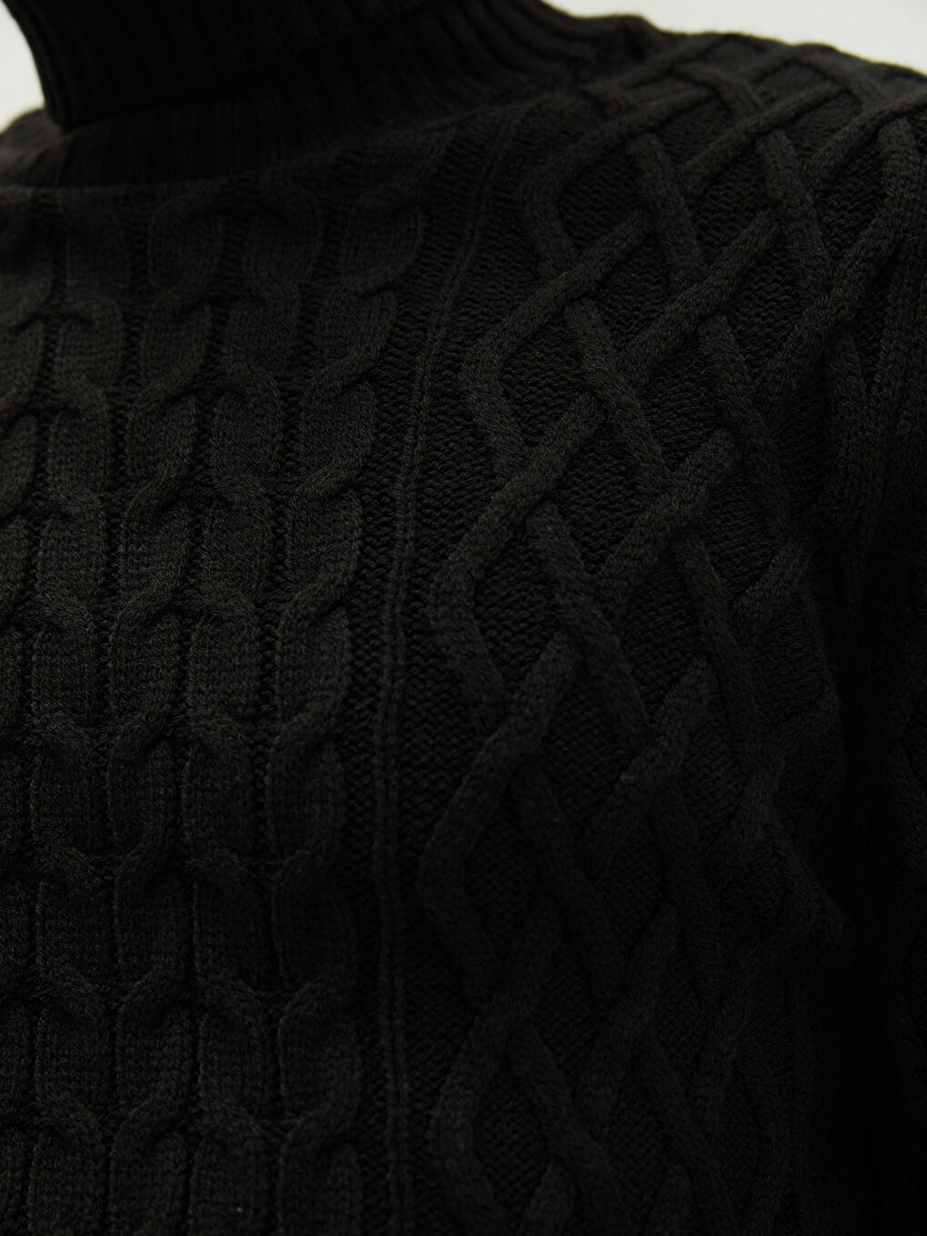 Turtleneck Long Sleeve Thick Men's Tricot Sweater-3