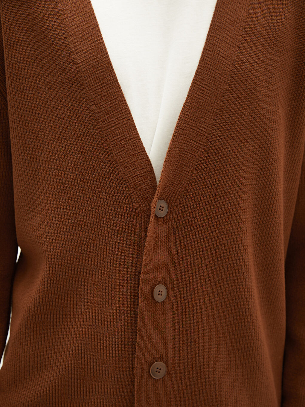 Standard Fit V Neck Men's Knitwear Cardigan-3