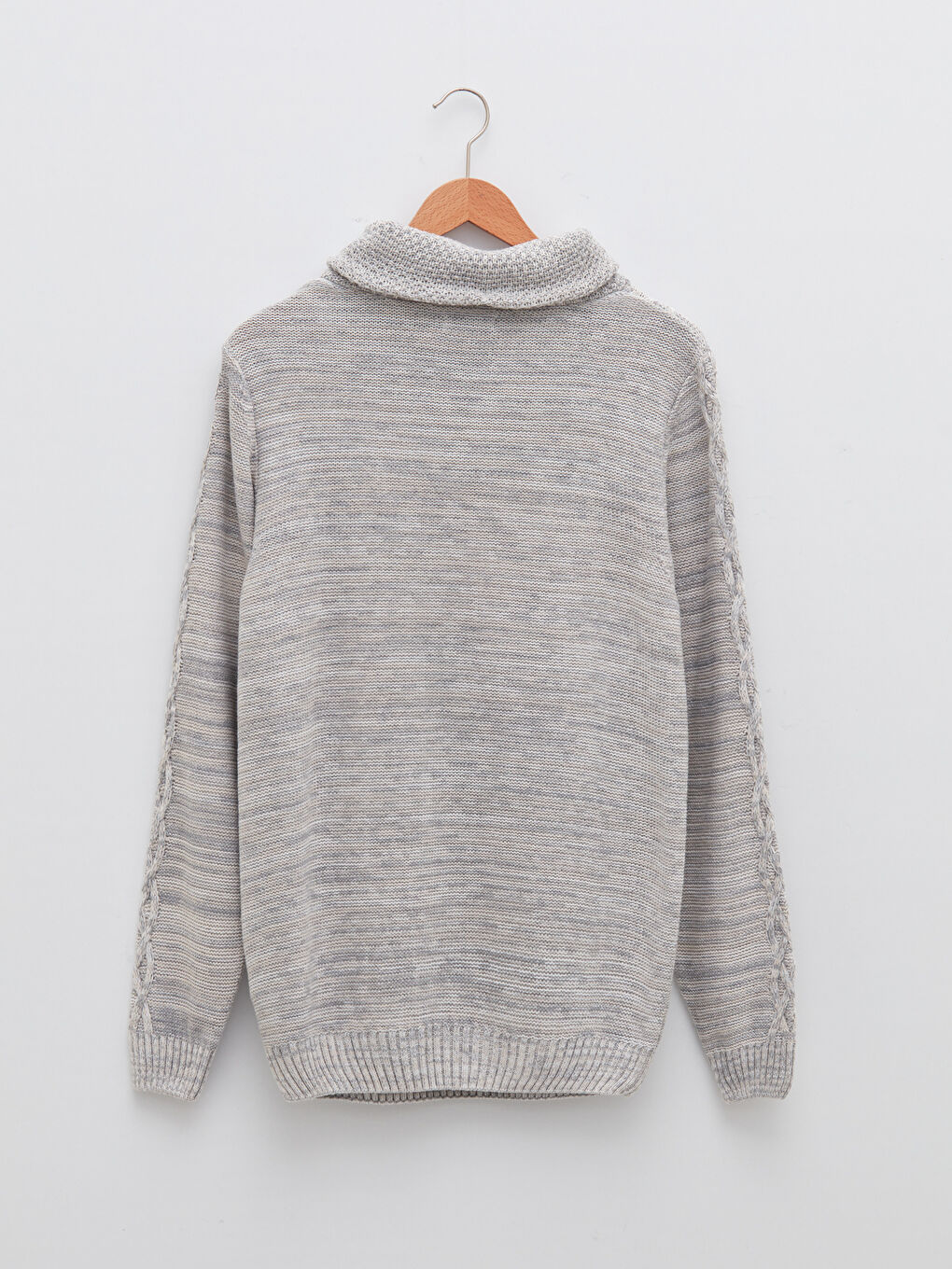 Светр з воронкоподібним коміром, довгим рукавом, для чоловіків, трикотажний-6