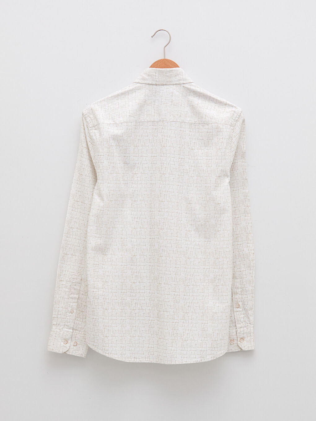 Bej Slim Fit Uzun Kollu Oxford Erkek Gömlek-6