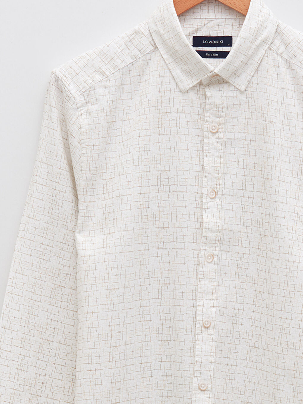 Bej Slim Fit Uzun Kollu Oxford Erkek Gömlek-7