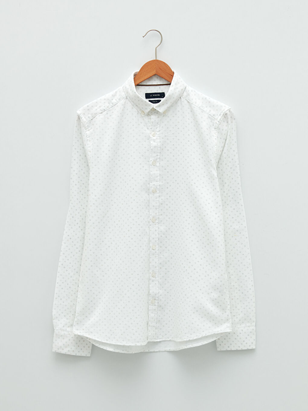 Slim Fit Patterned Long Sleeve Gabardine Men's Shirt-5