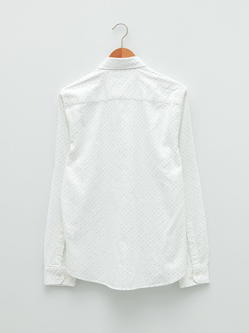 Slim Fit Patterned Long Sleeve Gabardine Men's Shirt-6