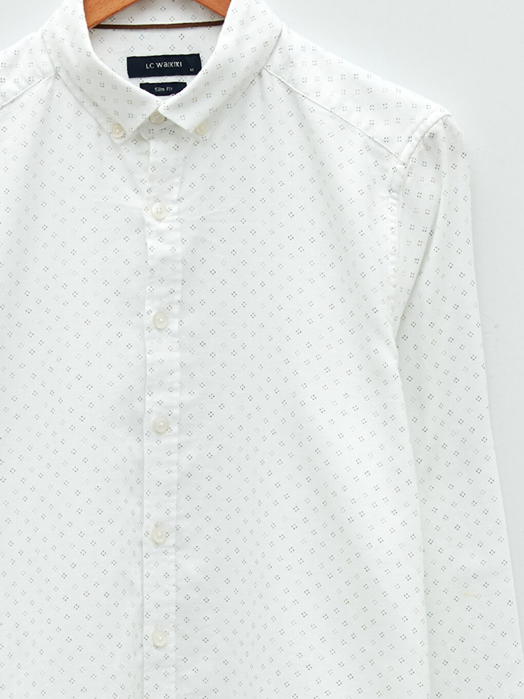 Slim Fit Patterned Long Sleeve Gabardine Men's Shirt-7