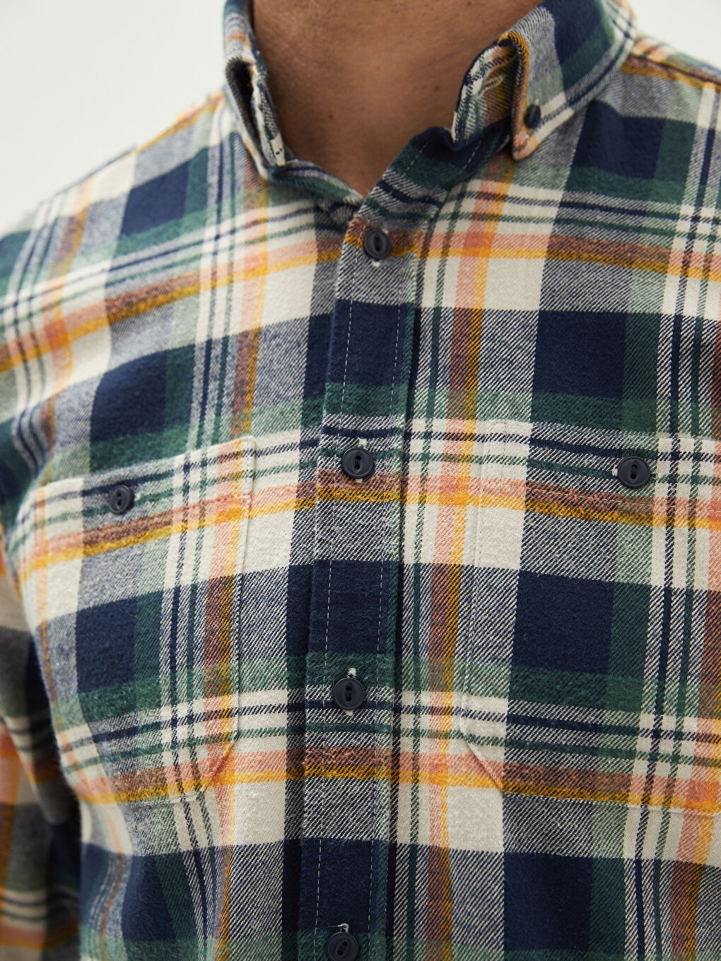 LCWAIKIKI Classic Regular Fit Long Sleeve Plaid Men's Flannel Shirt -W18091Z8-LN6