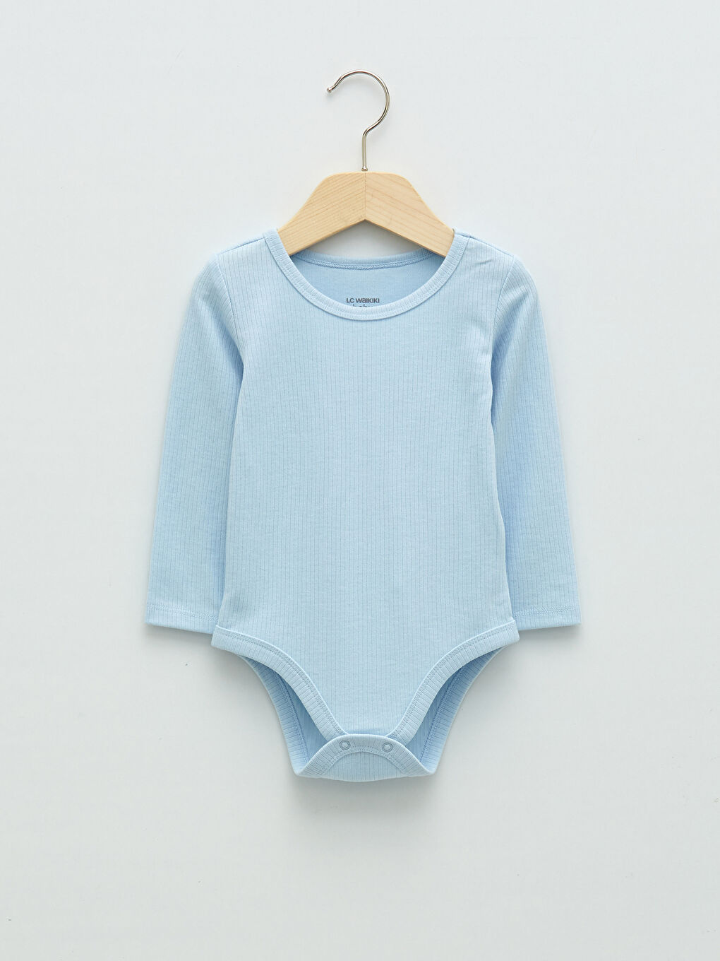 Mavi Bisiklet Yaka Uzun Kollu Basic Erkek Bebek Çıtçıtlı Bodysuit 2'li-1