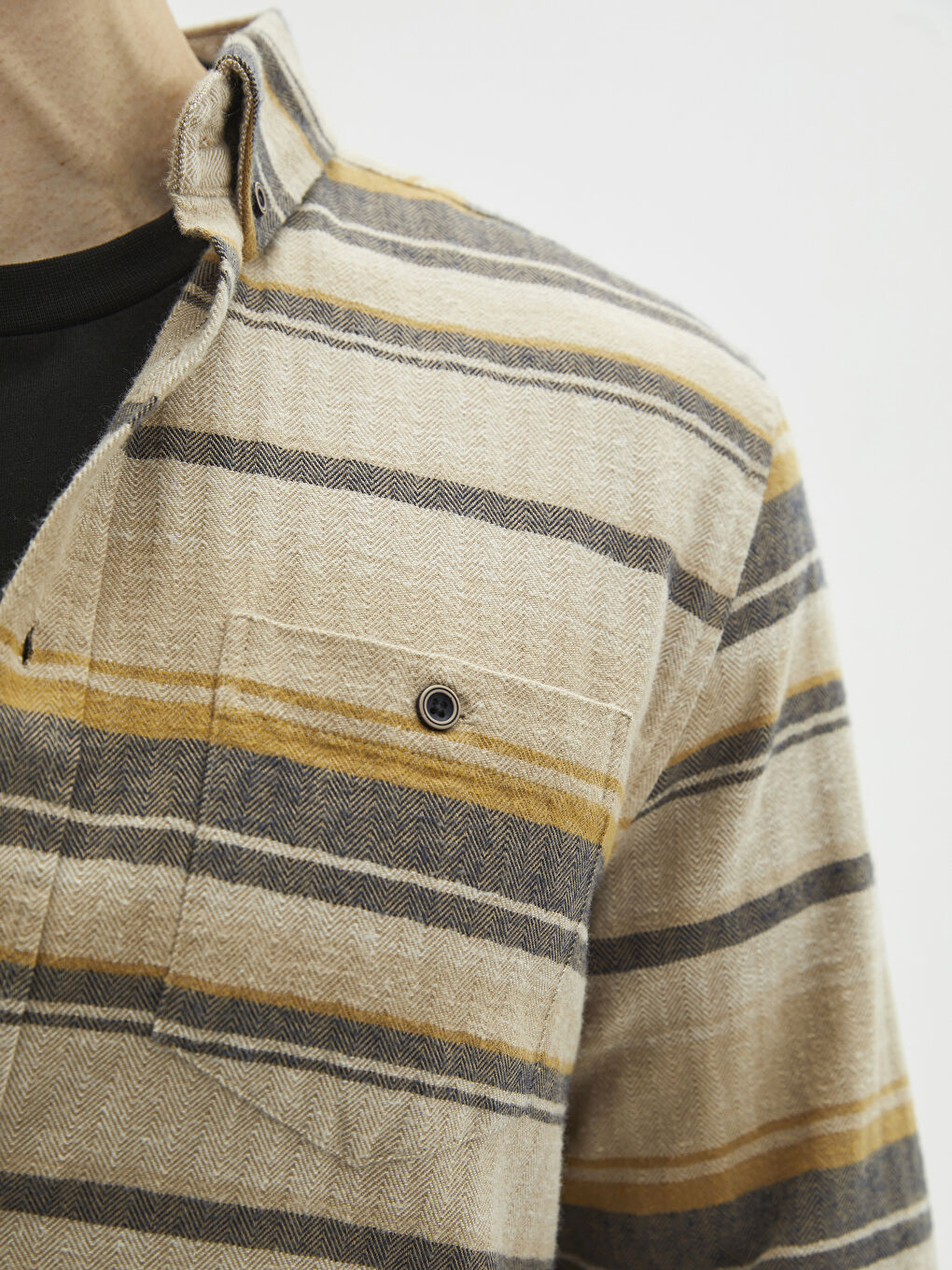 Мужчины Бежевый Верхняя рубашка-3