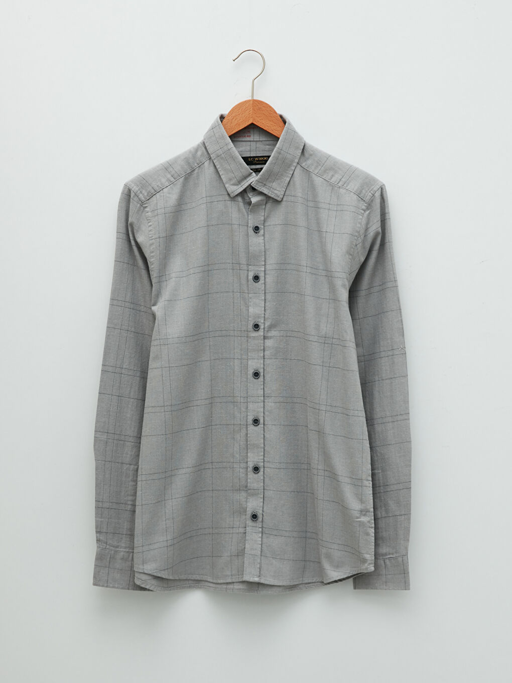 Slim Fit Long Sleeve Plaid Men's Shirt-5