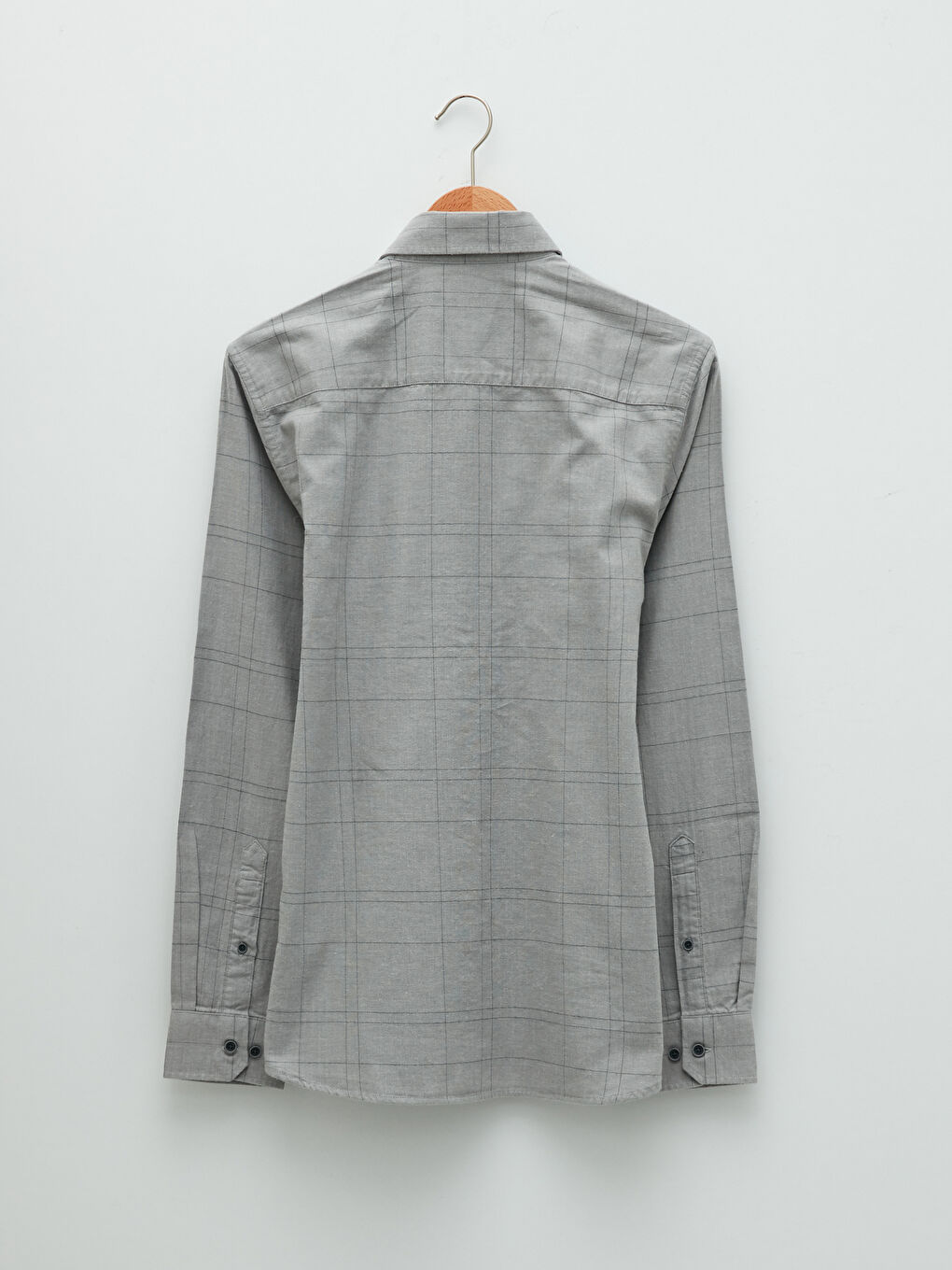 Slim Fit Long Sleeve Plaid Men's Shirt-6