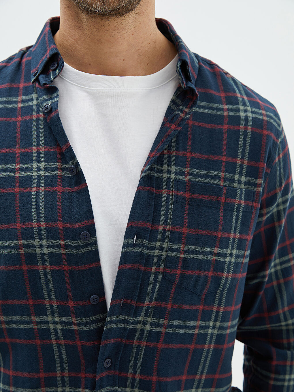 LCWAIKIKI Classic Regular Fit Long Sleeve Plaid Men's Shirt -W18106Z8-LLH