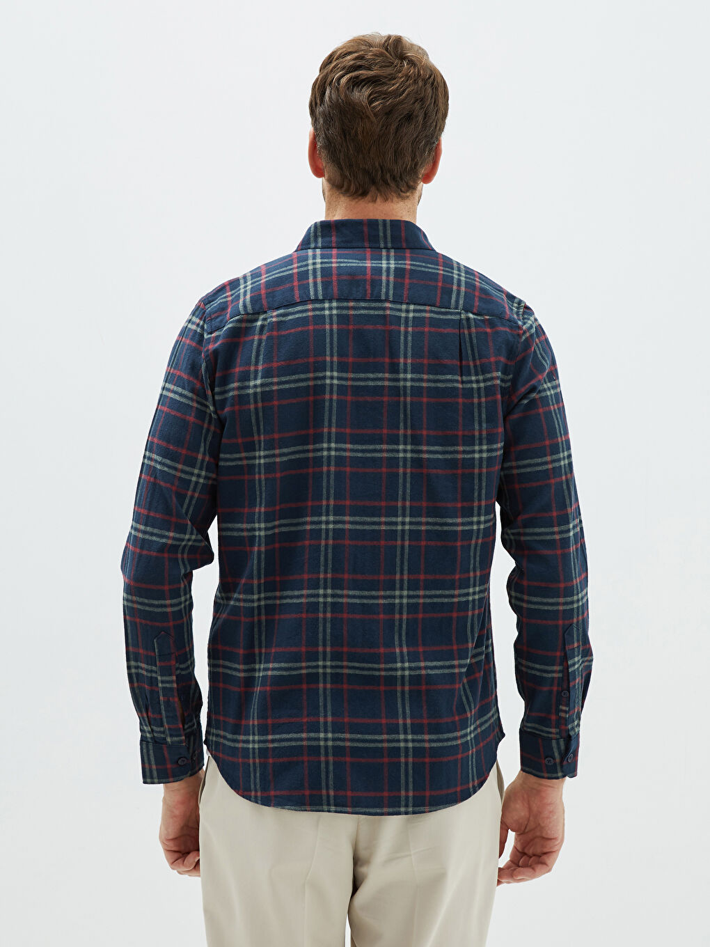 LCWAIKIKI Classic Regular Fit Long Sleeve Plaid Men's Shirt -W18106Z8-LLH