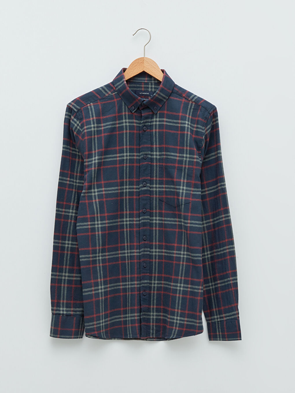 LCWAIKIKI Classic Regular Fit Long Sleeve Plaid Men's Shirt -W18106Z8-LLH