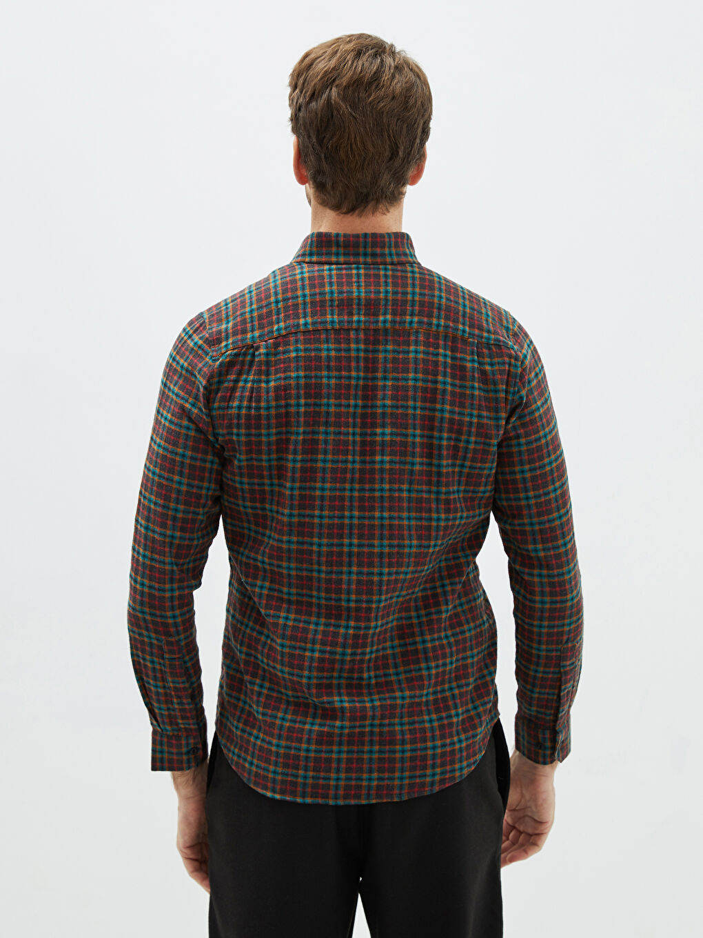 LCWAIKIKI Classic Regular Fit Long Sleeve Plaid Men's Shirt -W18111Z8-LKN