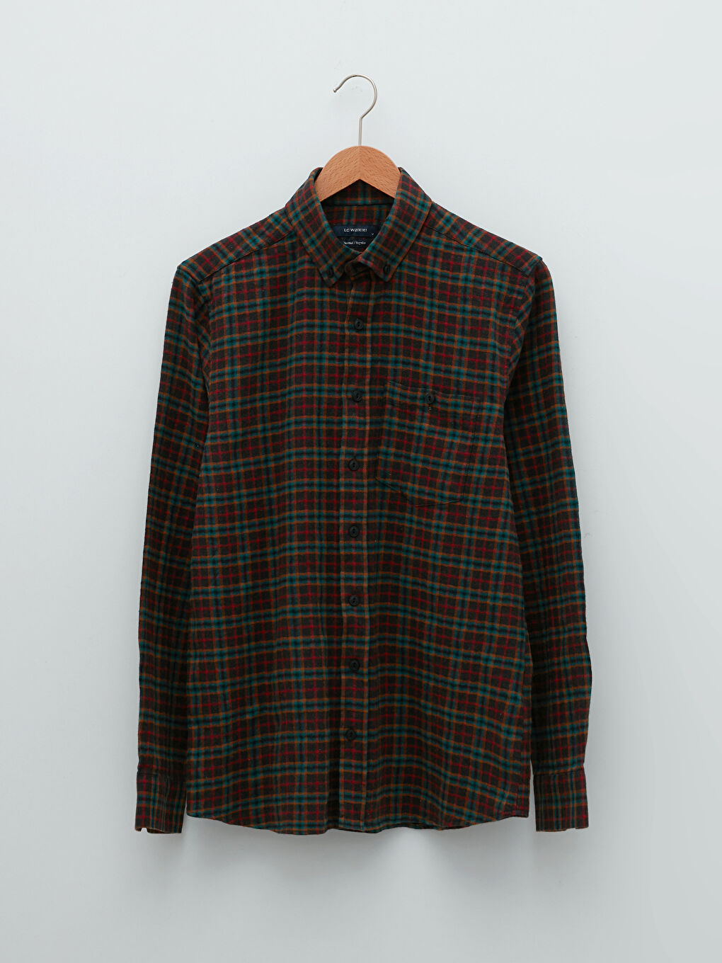 LCWAIKIKI Classic Regular Fit Long Sleeve Plaid Men's Shirt -W18111Z8-LKN