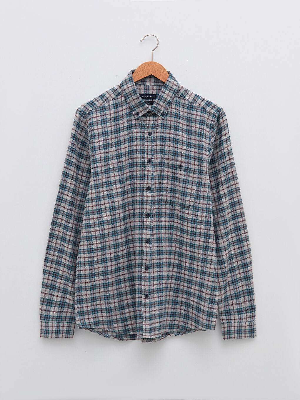 LCWAIKIKI Classic Regular Fit Uzun Kollu Ekose Erkek Gömlek -W18111Z8-LMK