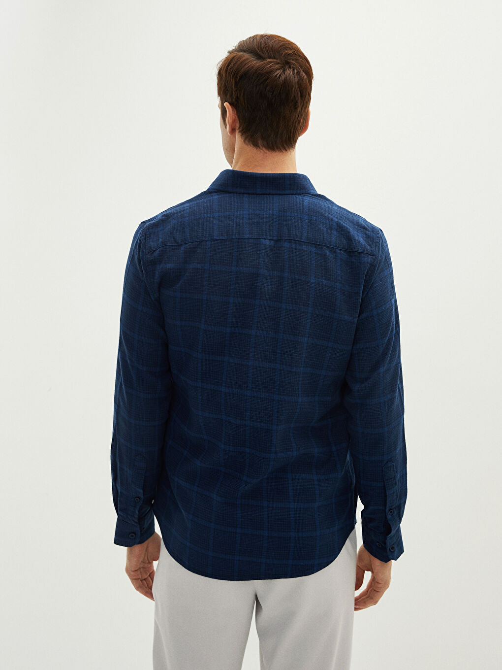 LCWAIKIKI Classic Slim Fit Long Sleeve Plaid Twill Men's