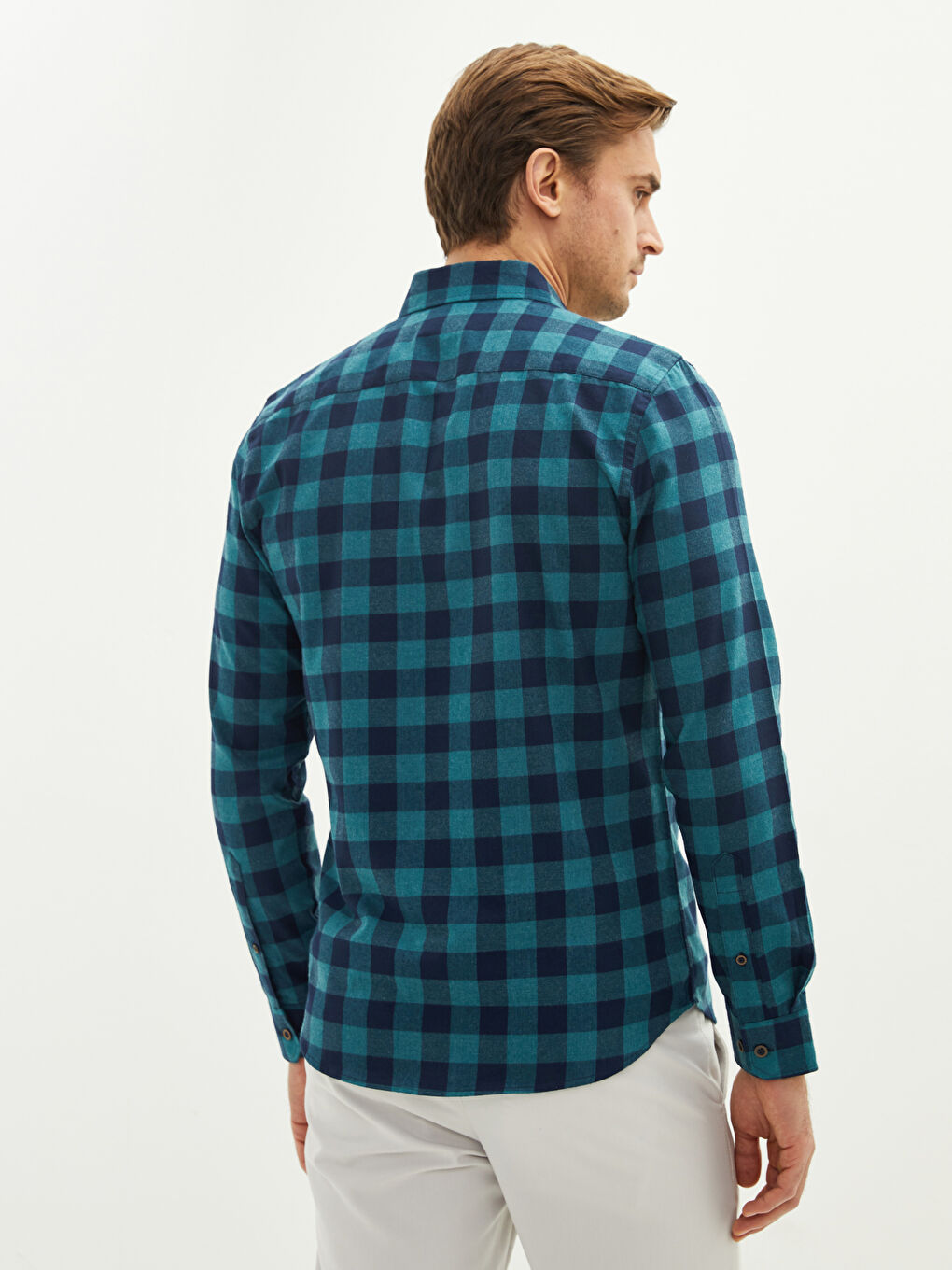 LCWAIKIKI Classic Slim Fit Long Sleeve Plaid Twill Men's Shirt -W18114Z8-LME