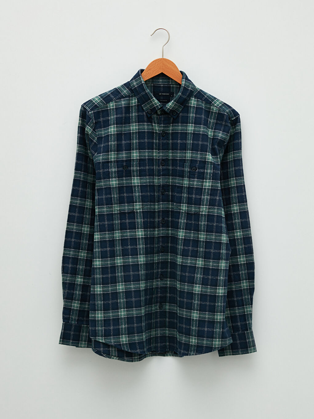 Regular Fit Long Sleeve Plaid Men's Flannel Shirt-5