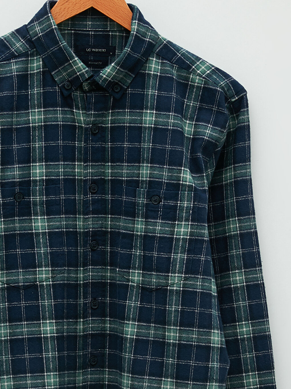 Regular Fit Long Sleeve Plaid Men's Flannel Shirt-7