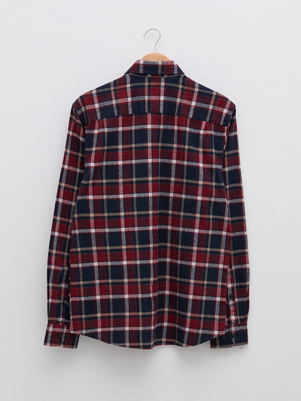 Regular Fit Long Sleeve Plaid Men's Flannel Shirt-6