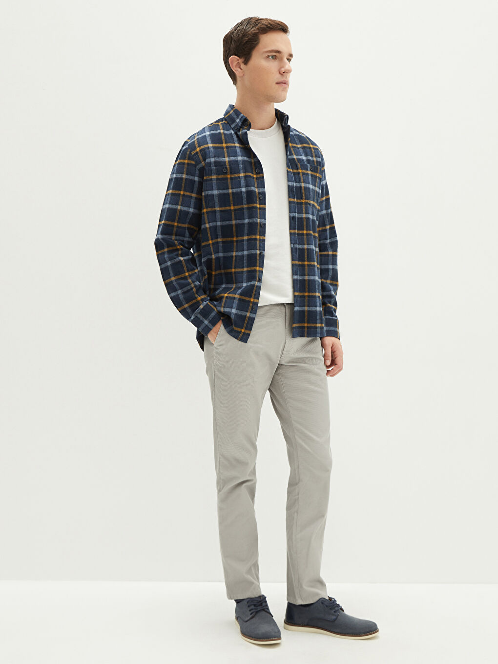 LCWAIKIKI Classic Regular Fit Long Sleeve Plaid Men's Flannel Shirt -W18119Z8-LN6