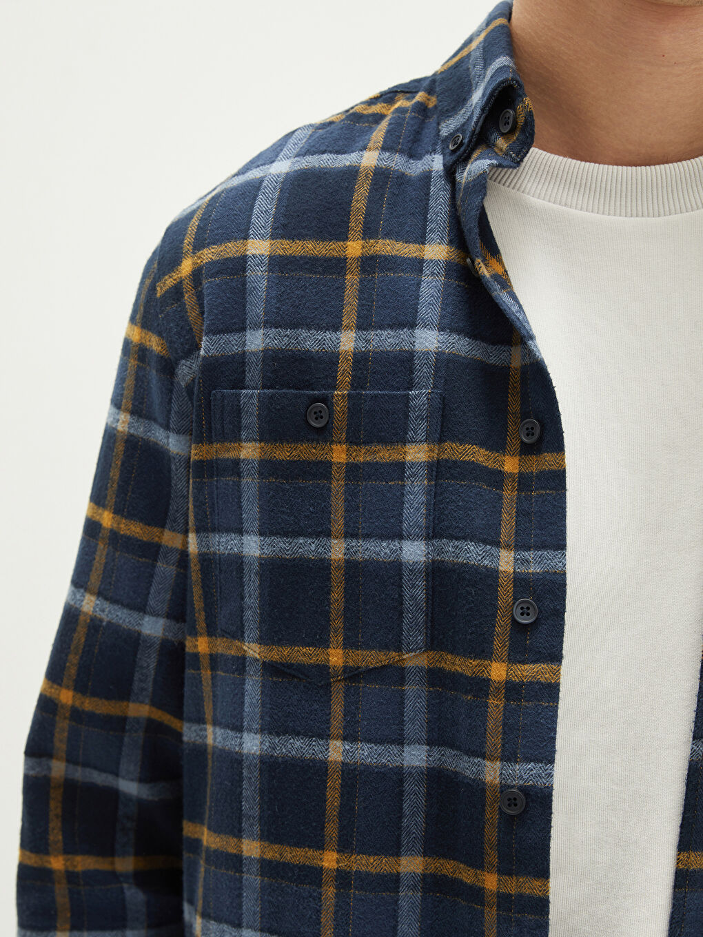 LCWAIKIKI Classic Regular Fit Long Sleeve Plaid Men's Flannel Shirt -W18119Z8-LN6