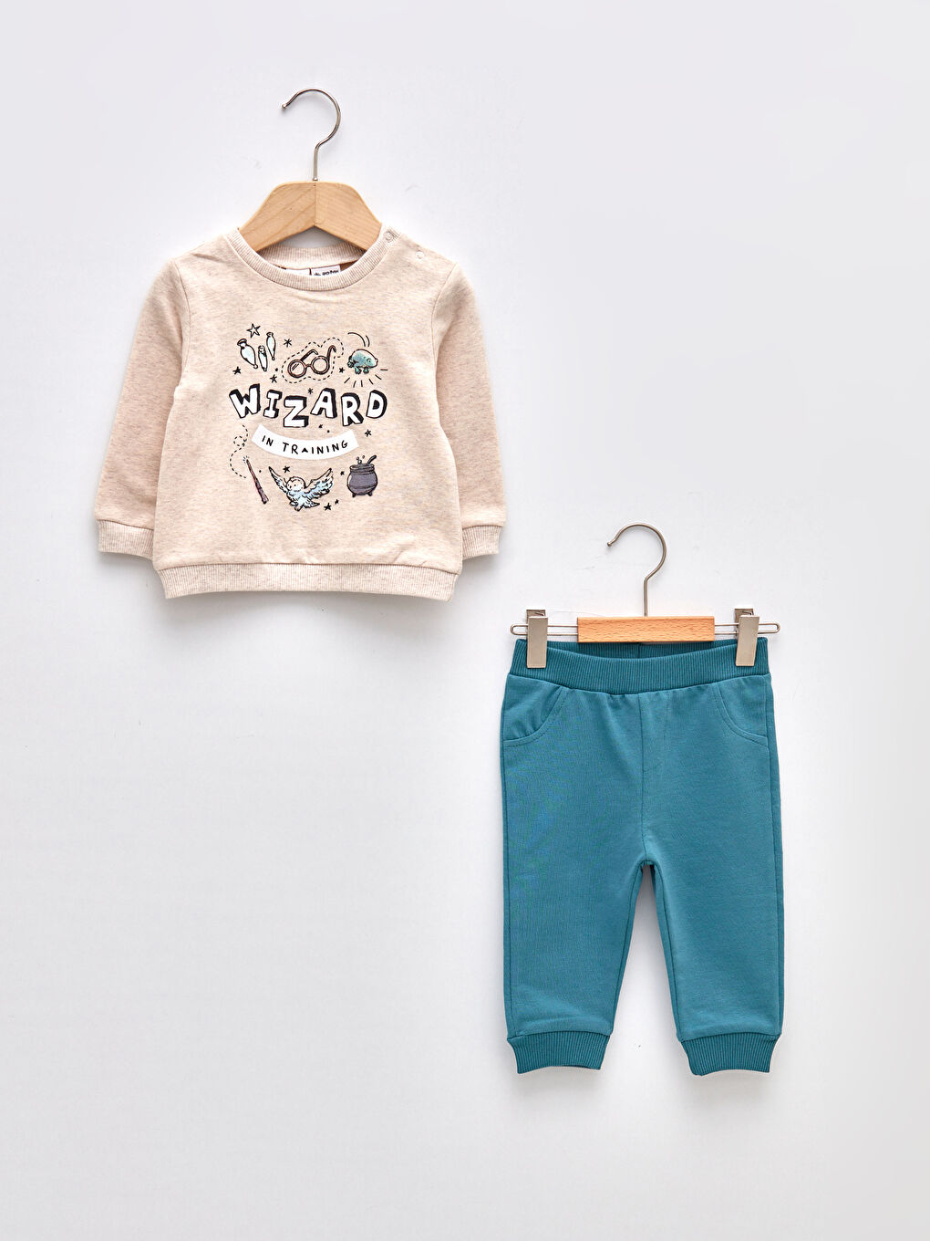 Crew Neck Long Sleeve Harry Potter Printed Baby Boy Sweatshirt and Pants 2-Pack -W18146Z1-D5R