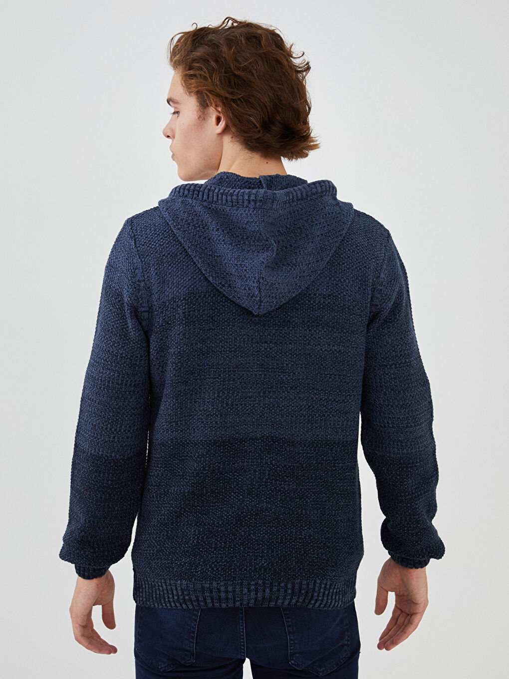Slim Fit Hooded Long Sleeve Men's Knitwear Cardigan-4