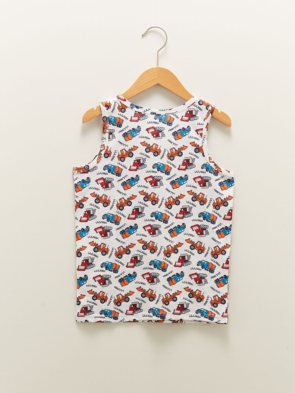 Beyaz Bisiklet Yaka Baskılı Pamuklu Erkek Çocuk Atlet 2'li-4