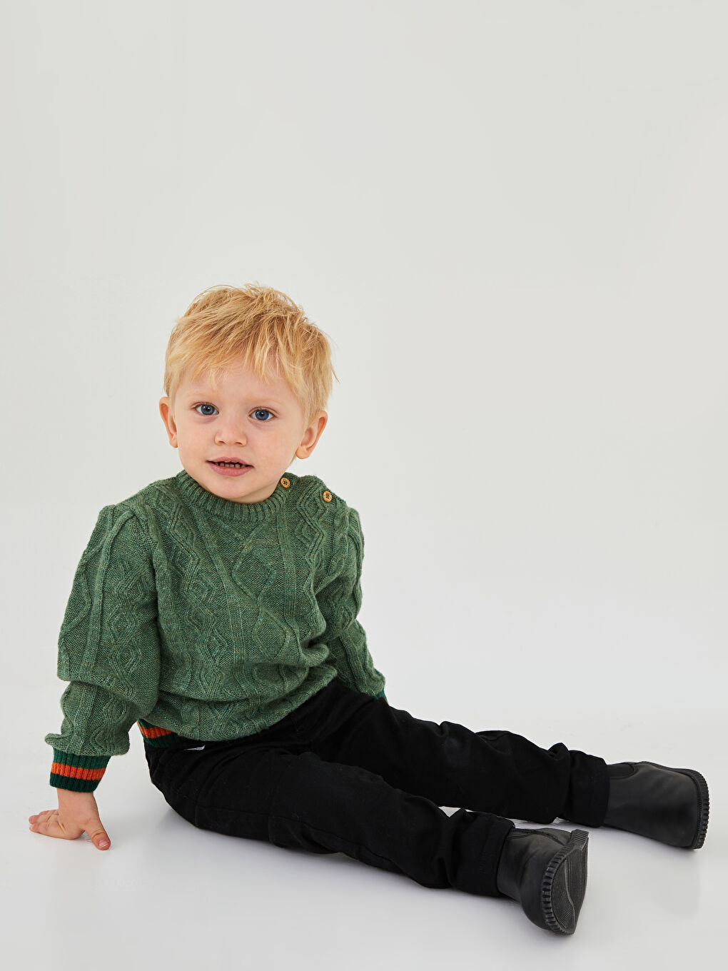 Тънък модел основен панталон за бебета момчета-1