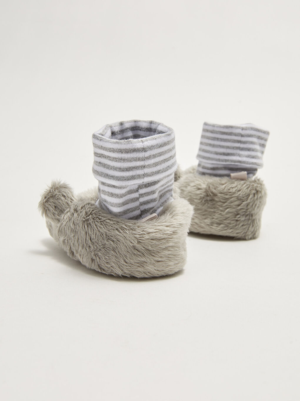 Embroidery Detailed Fleece Lined Pre-Toddler Baby Boy Socks House Shoes-4