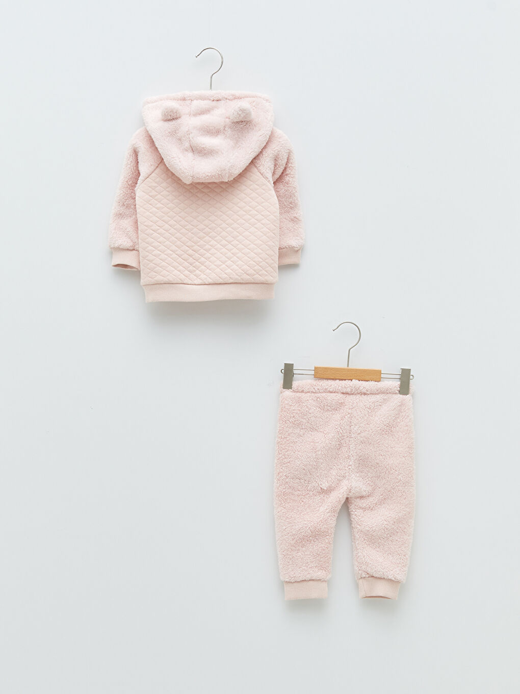 Комплект из Толстовки на Молнии с Капюшоном и Джоггеров из Плюша с Длинным Рукавом для Малышки (2 шт.)-1