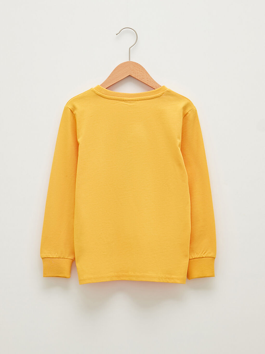 Turuncu Bisiklet Yaka Baskılı Uzun Kollu Erkek Çocuk Tişört-1