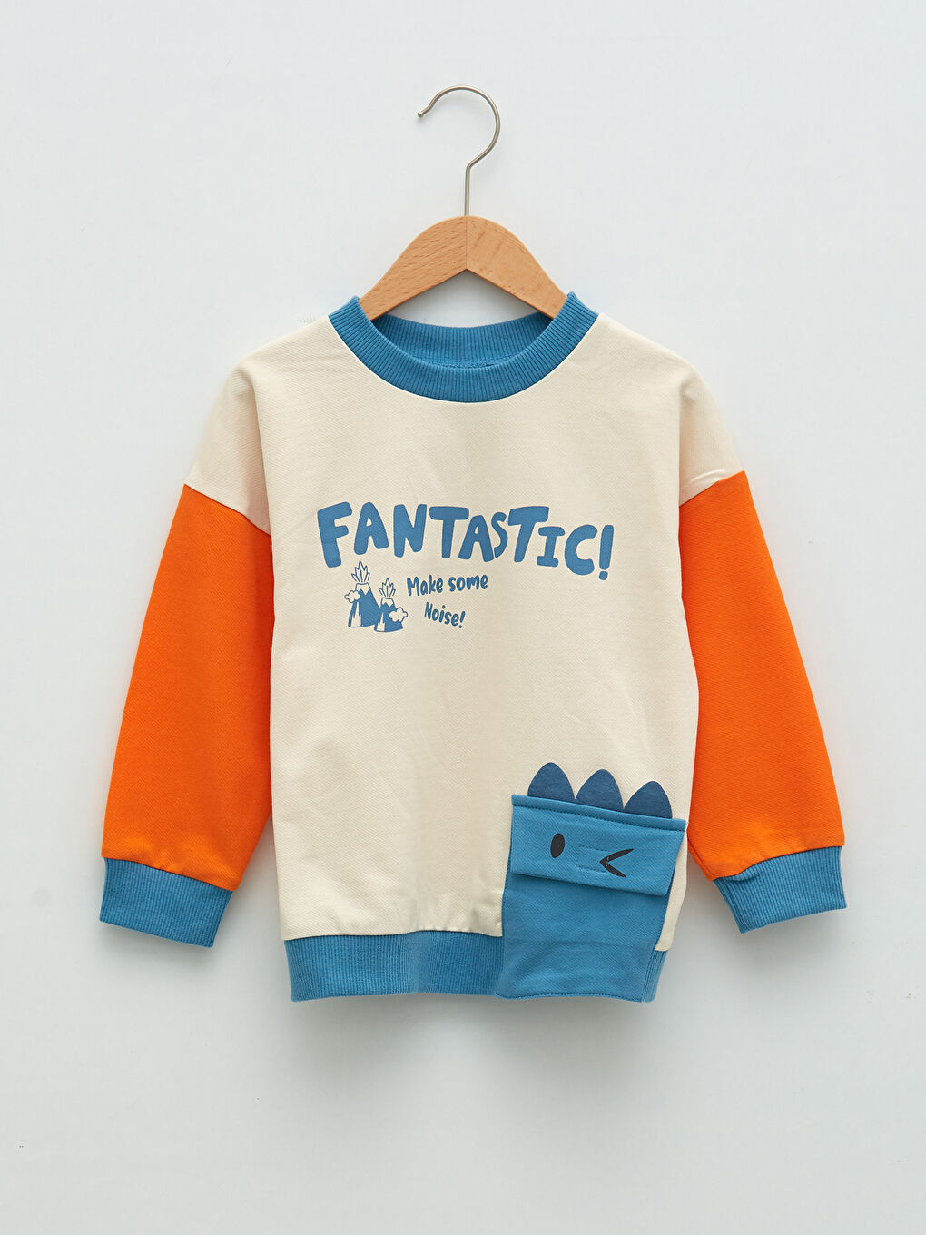 Sweat-Shirt Bébé Garçon En Coton Imprimé À Manches Longues Et Col Rond