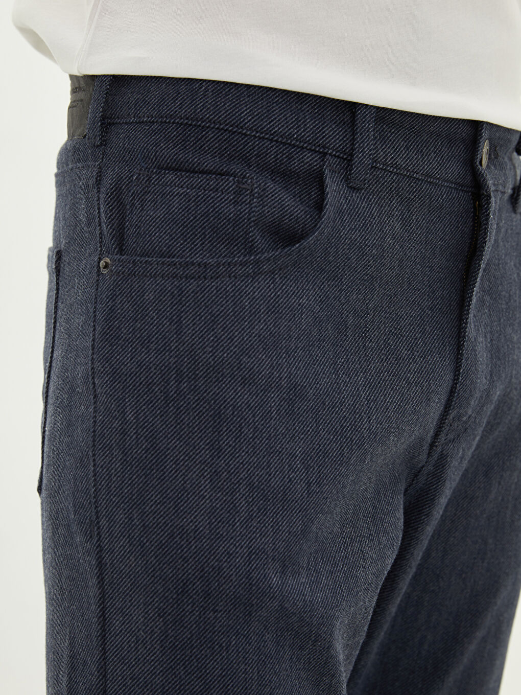 Lacivert Standart Kalıp Gabardin Erkek Chino Pantolon-2